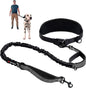 Hands Free Dog Leash Heavy Duty Bungee Waist Belt Reflective Training