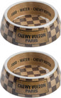 Haute Diggity Dog Chewy Vuiton Dog Bowl Set | BPA-Free, Non-Skid (2-Pack)