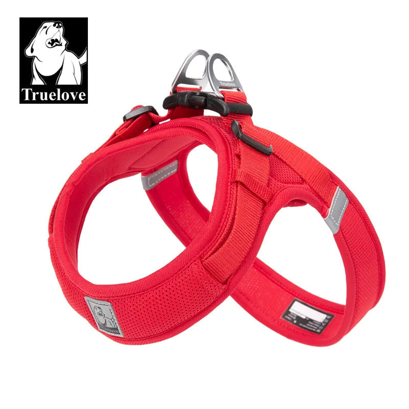 TrueLove Mesh Dog Harness - Soft Breathable No-Pull Harness for Small Dogs - Red (TLH3013)