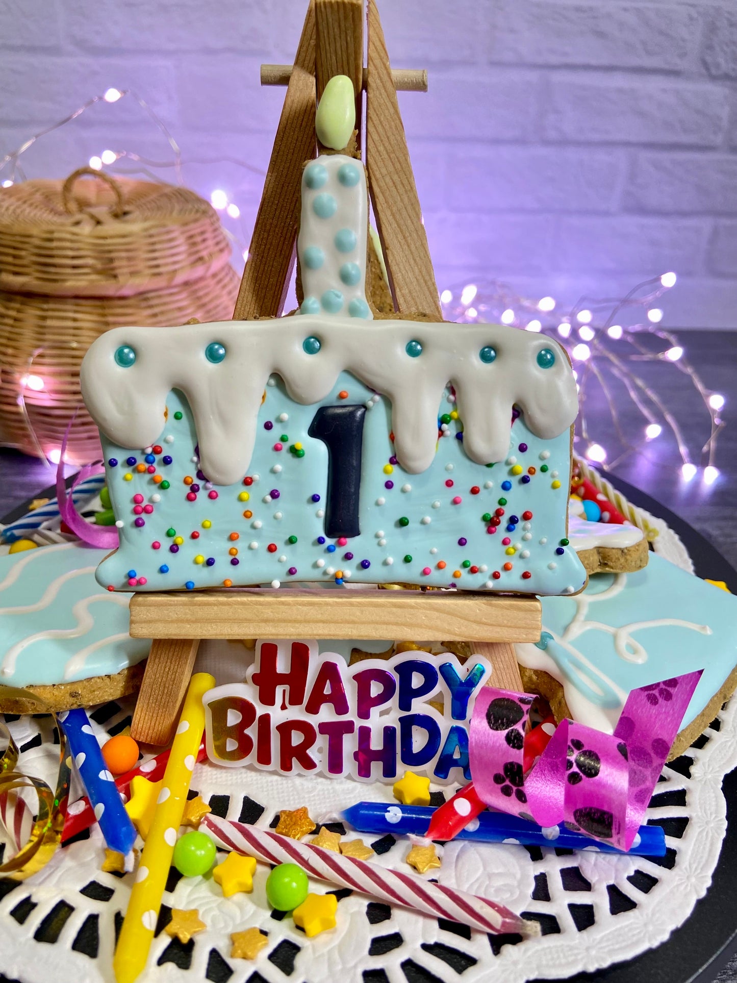 “CAKE & CANDLE™” Gift Set — Certified Lookie-a-Tookie™ Canine Cookies, Birthday Dog Treat Gift 🎂🐾