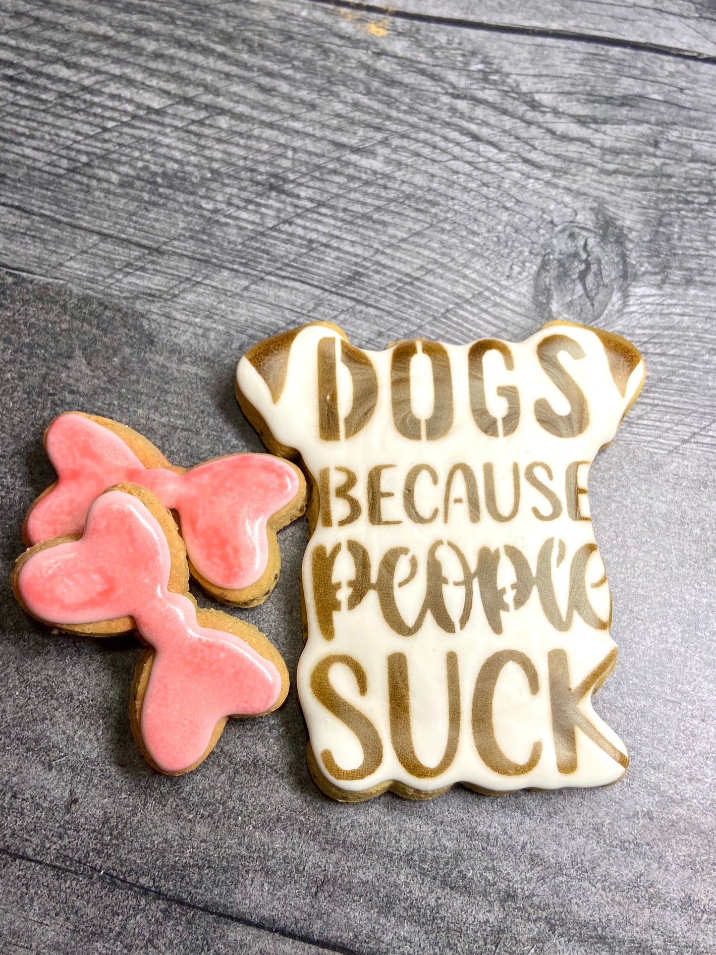 “DOGS BECAUSE PEOPLE SUCK™” Gift Set — Lookie-a-Tookie™ Canine Cookies, Funny Dog Treat Gift