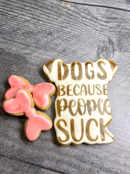 “DOGS BECAUSE PEOPLE SUCK™” Gift Set — Lookie-a-Tookie™ Canine Cookies, Funny Dog Treat Gift