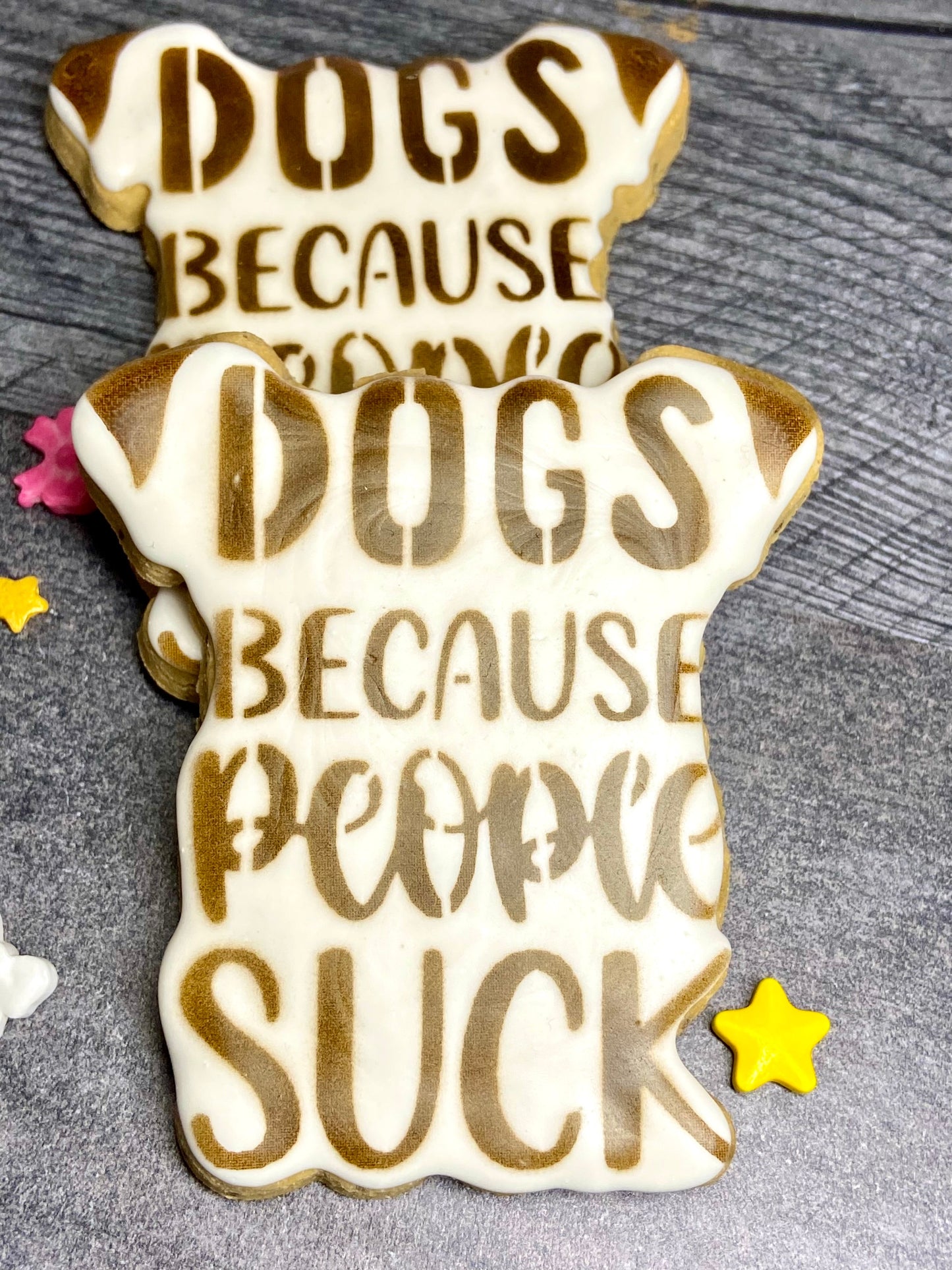 “DOGS BECAUSE PEOPLE SUCK™” Gift Set — Lookie-a-Tookie™ Canine Cookies, Funny Dog Treat Gift