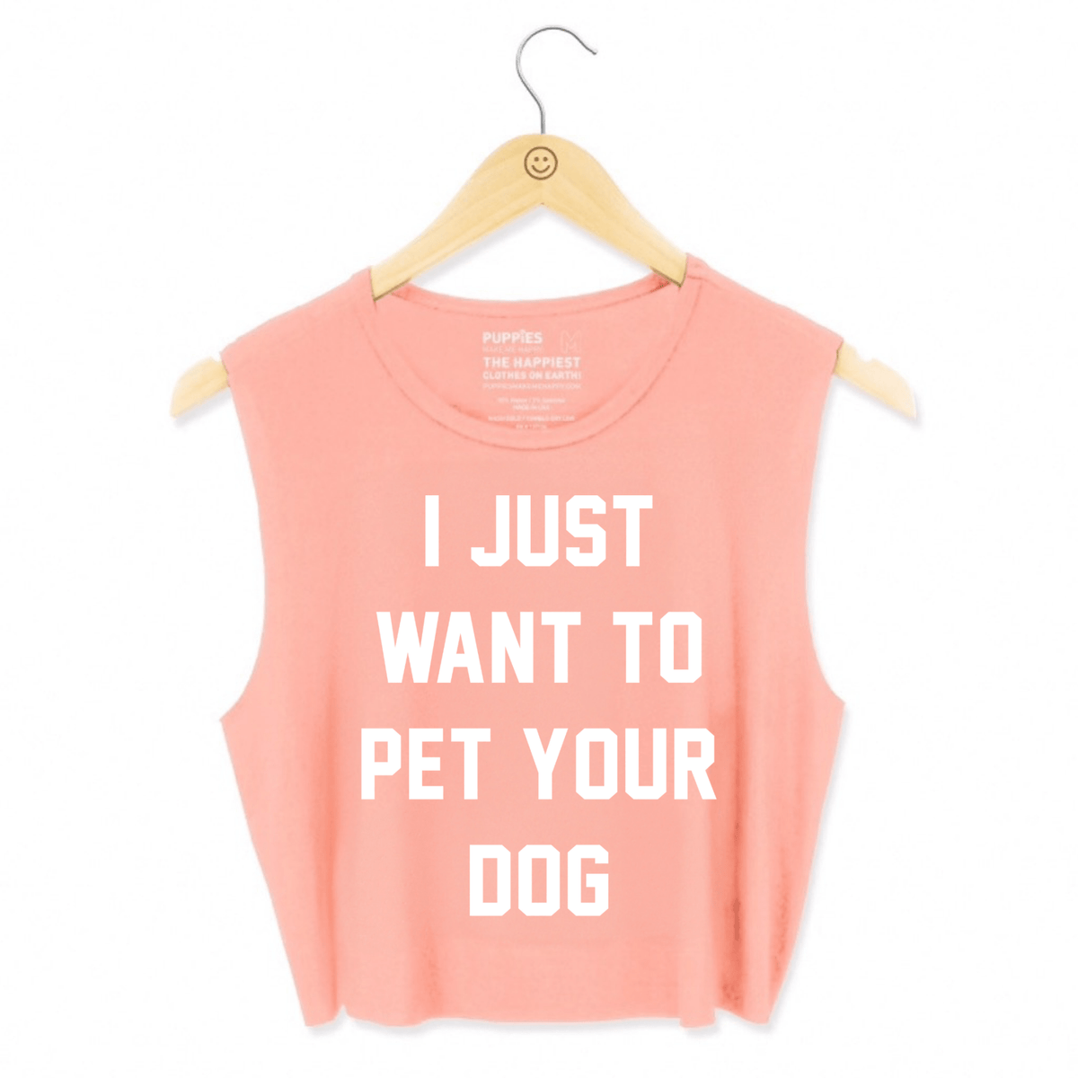I Just Want to Pet Your Dog Crop Tank | Gift for Dog Moms & Dog Lovers | Made in USA