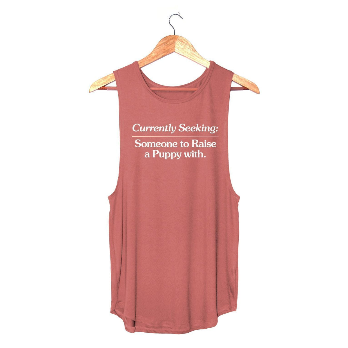 Currently Seeking Someone to Raise a Puppy With | Women's Sleeveless Tank Made in USA