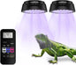 LED Reptile Light w/ Remote – UVA UVB FR Lamp, Timer, Dimmable (Zones 1–4)
