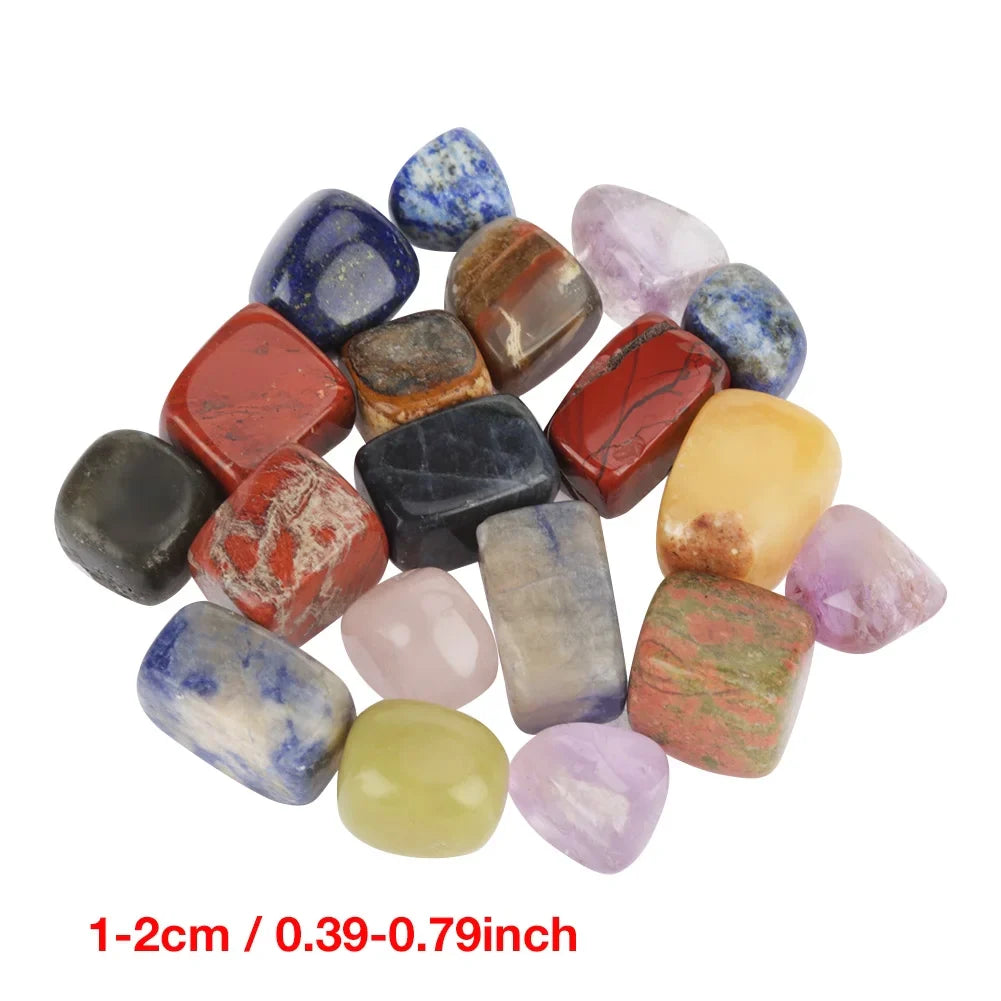 Tumbled Gemstones Polished Square Gemstone 1lb Mixed Chakra Natural Crystal Quartz Rock Lucky Healing Stones