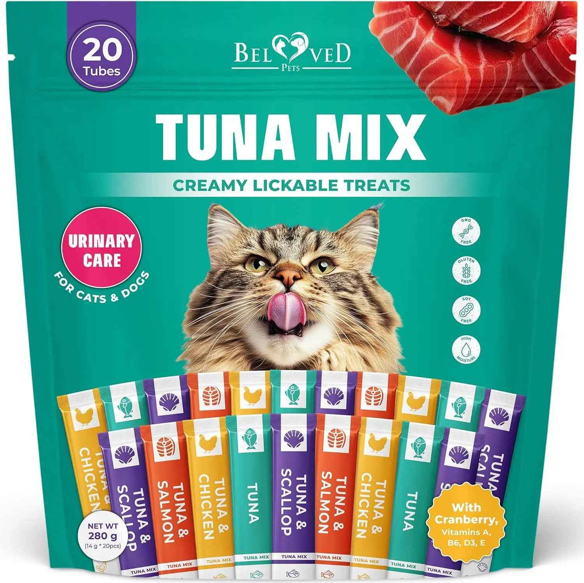 Lickable Cat Treats – Tuna Mix, 40 Sticks, Urinary Care & Multivitamin