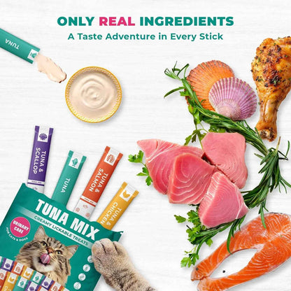 Lickable Cat Treats – Tuna Mix, 40 Sticks, Urinary Care & Multivitamin