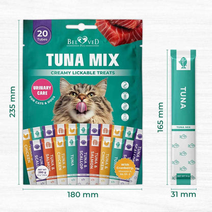Lickable Cat Treats – Tuna Mix, 40 Sticks, Urinary Care & Multivitamin