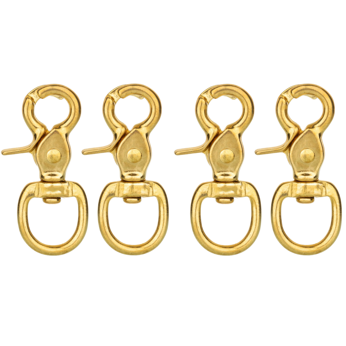 Horse Tack Solid Brass Trigger Snap Square Eye Snap Loop Eye 2-1/2" 4-Pack