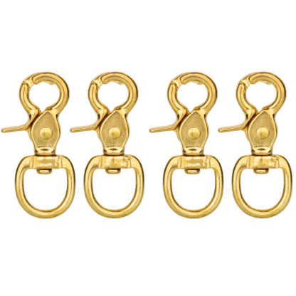 Horse Tack Solid Brass Trigger Snap Square Eye Snap Loop Eye 2-1/2" 4-Pack