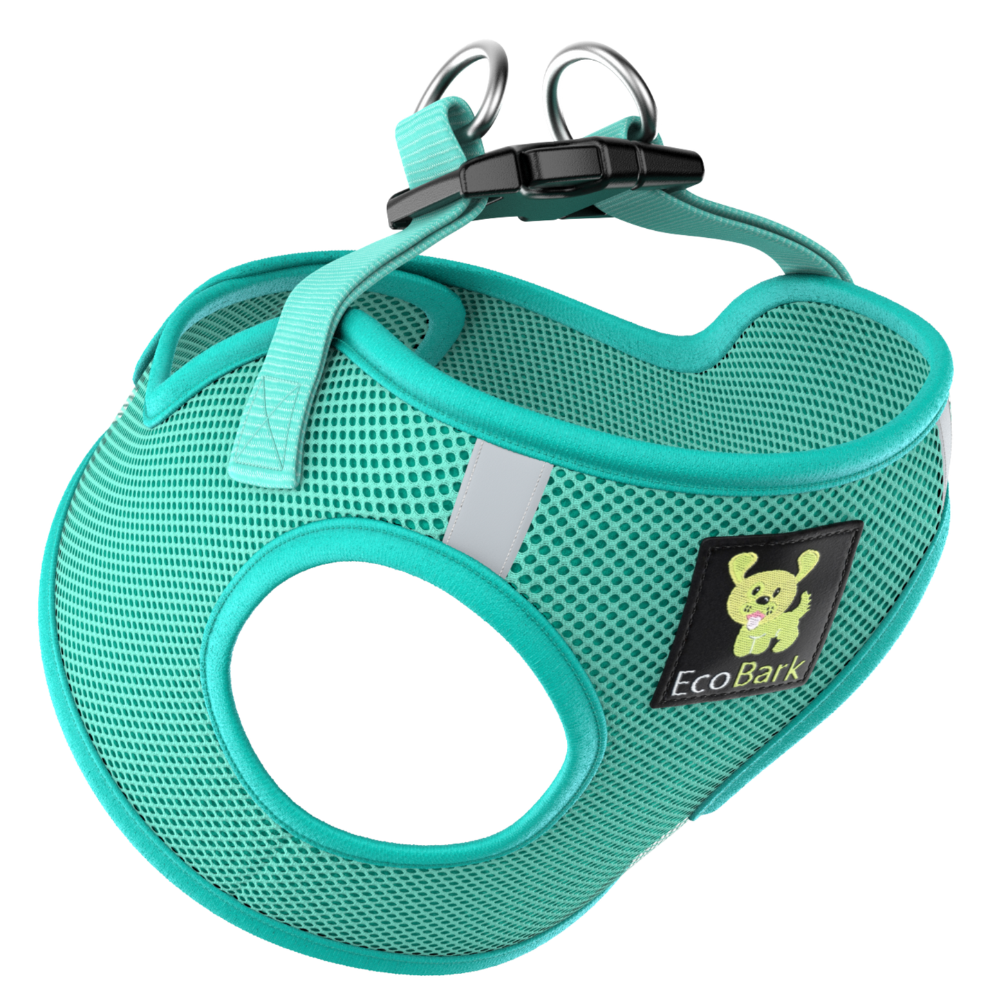 EcoBark Step In Dog Harness - XXXS to Medium Breeds- Reflective Soft Mesh Harness for Teacup, Small Dogs and Puppies / Mint Turquoise