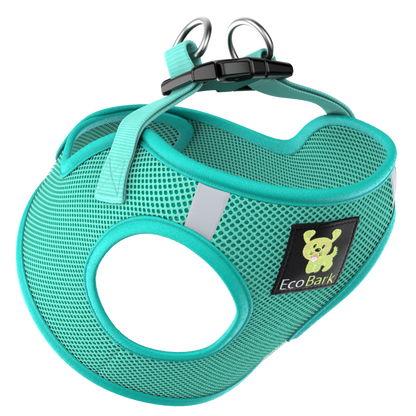 EcoBark Step In Dog Harness - XXXS to Medium Breeds- Reflective Soft Mesh Harness for Teacup, Small Dogs and Puppies / Mint Turquoise