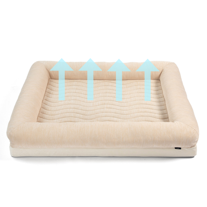 PupChill™ Cooling 4-Bolster Dog Bed - Arctic Sand