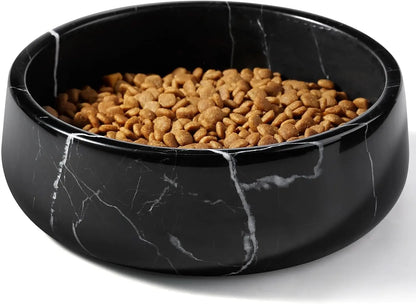 Natural Marble Dog & Cat Bowl | Weighted Non-Slip Pet Food & Water Dish