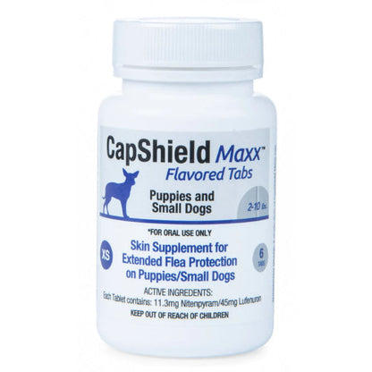 CapShield Maxx Flavored Flea Tabs for Dogs XS 2-10lbs, 6-Count