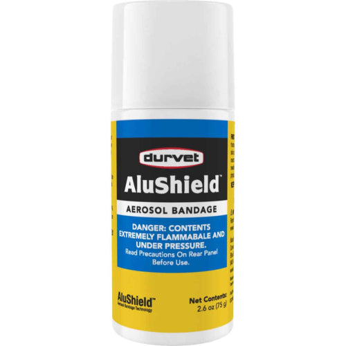 Durvet AluShield Aerosol Bandage 2.6oz Water-Resistant Animal Wound Spray