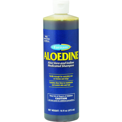 Farnam Aloedine Medicated Shampoo 16 oz Great for Horses Dogs Moisturizing Gentle