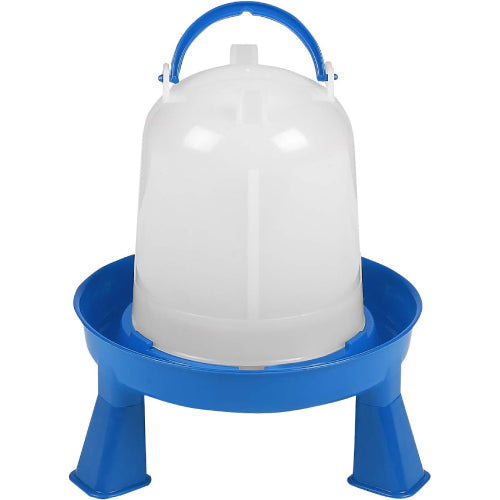 Double-Tuf Poultry Waterer Chickens Birds Blue/White 1.5QT