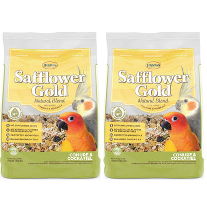 Higgins Safflower Gold Conure & Cockatiel Bird Food 3lbs. 2-Pack