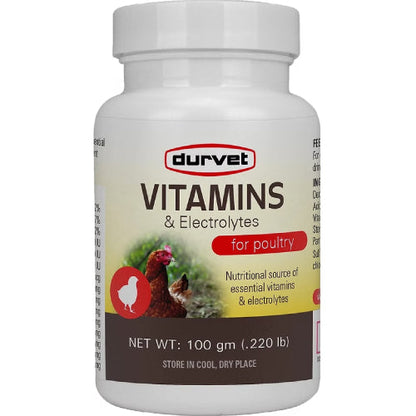 Durvet Vitamins & Electrolytes Supplement All Cattle of Livestock Poultry 100gm