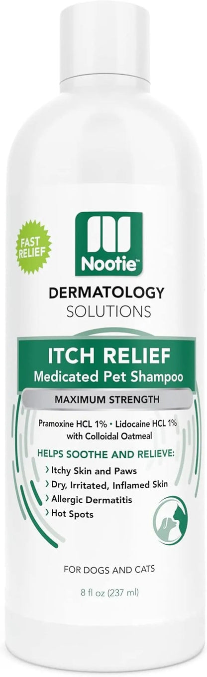 Nootie Dog Cat Medicated Shampoo Anti Itch Oatmeal Lidocaine Hot Spot Relief