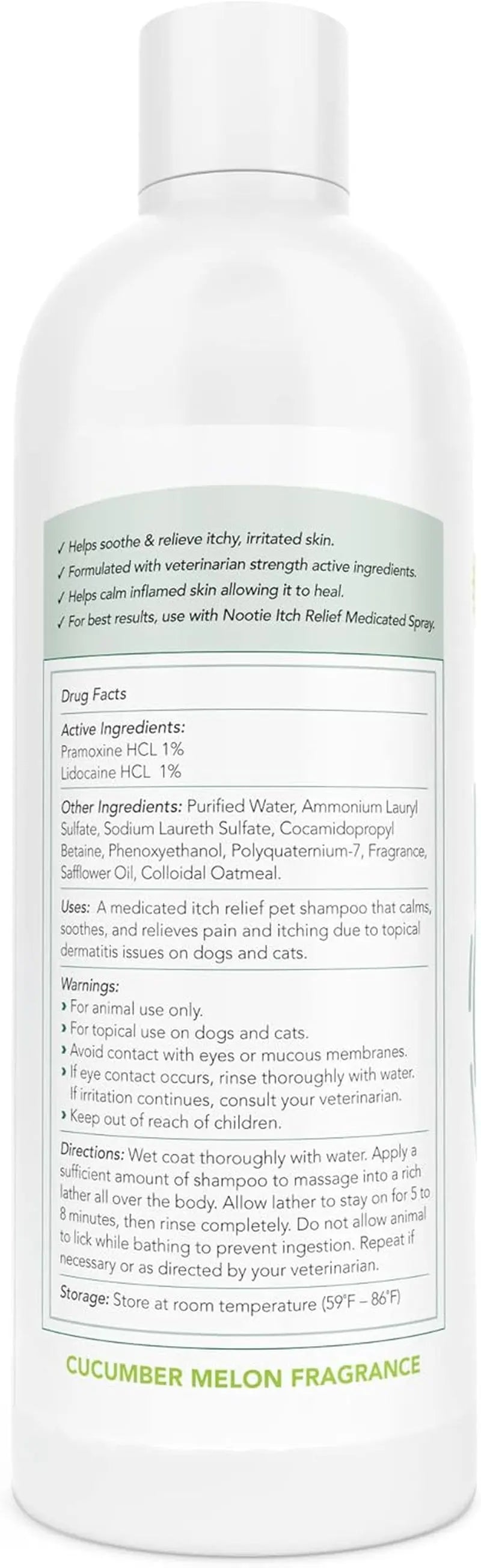 Nootie Dog Cat Medicated Shampoo Anti Itch Oatmeal Lidocaine Hot Spot Relief