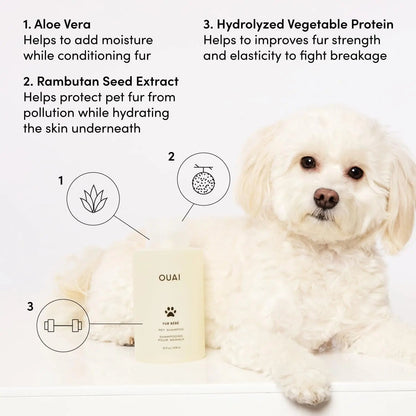 OUAI Fur Baby Pet Shampoo Mercer Street Scent Hydrating Dog Wash 16oz