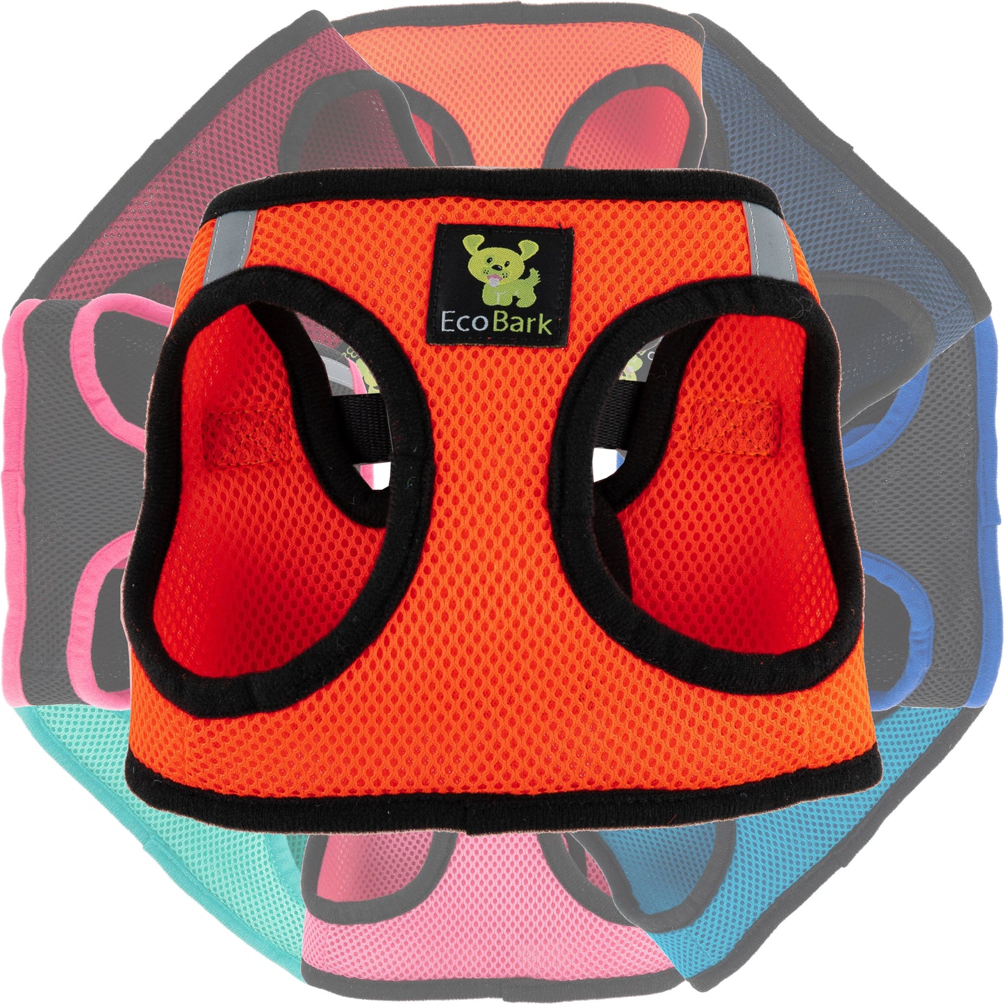 EcoBark Step In Dog Harness - XXXS to Medium Breeds- Reflective Soft Mesh Harness for Teacup, Small Dogs and Puppies / Orange
