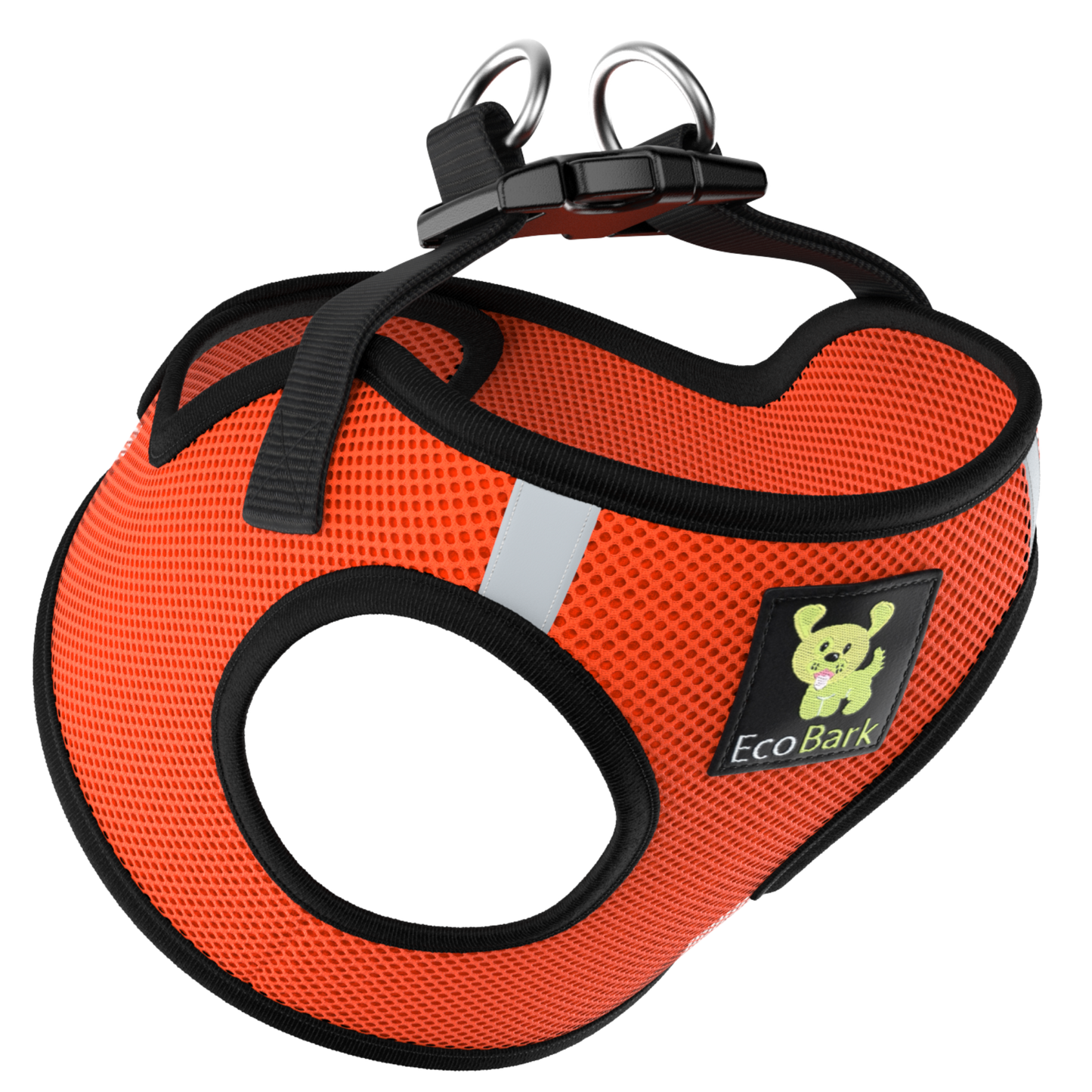 EcoBark Step In Dog Harness - XXXS to Medium Breeds- Reflective Soft Mesh Harness for Teacup, Small Dogs and Puppies / Orange