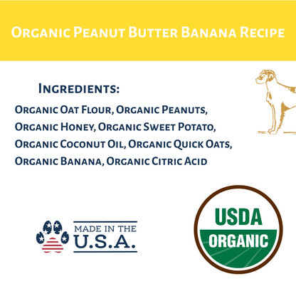 Dog Mamma's Organic Peanut Butter Banana Recipe - USDA Organic Certified Dog Treats
