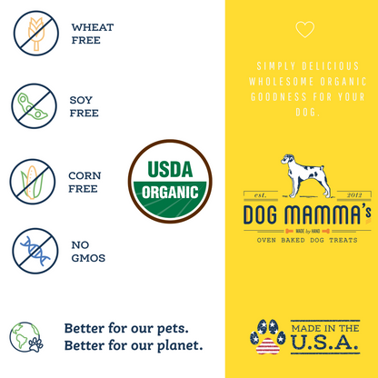 Dog Mamma's Organic Peanut Butter Banana Recipe - USDA Organic Certified Dog Treats