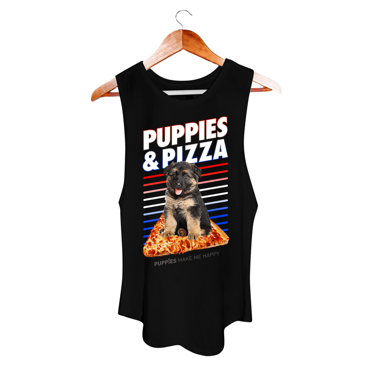 Puppies & Pizza Women's Sleeveless Tank | Gift for Dog Moms | Handmade in USA
