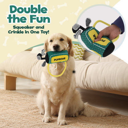 PUPROAR Golf Dog Toy- Squeaky and Crinkle and Squeaky Dog Toy- Ideal Birthday Dog Toy