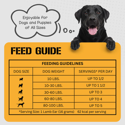 Lamb Ears for Dogs, Large - 25 Pack
