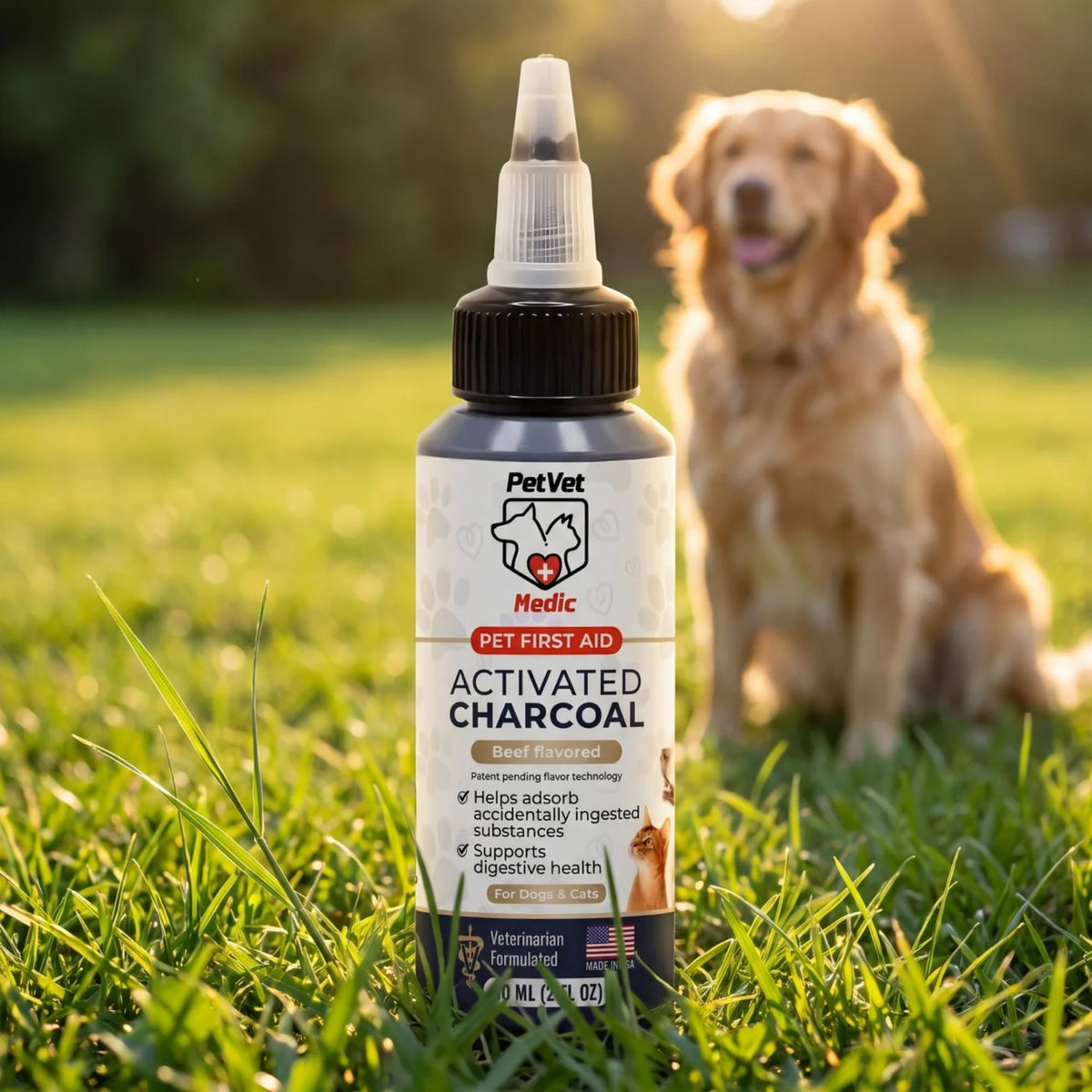 Pet Vet Activated Charcoal Gel for Dogs & Cats (60 mL)