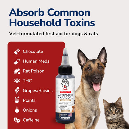 Pet Vet Activated Charcoal Gel for Dogs & Cats (60 mL)