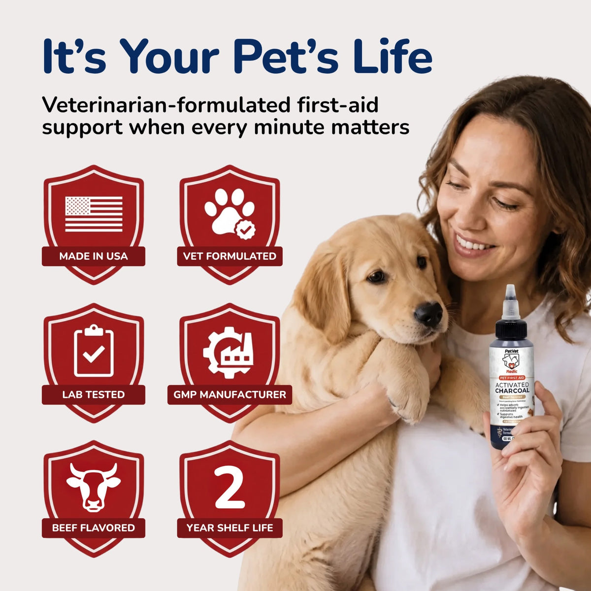 Pet Vet Activated Charcoal Gel for Dogs & Cats (60 mL)