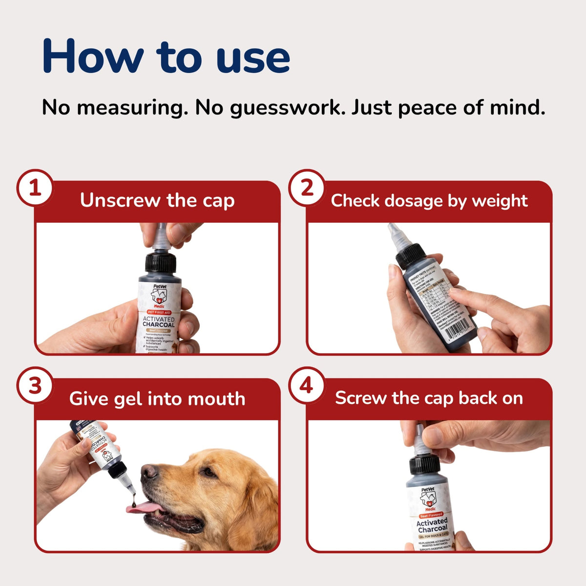 Pet Vet Activated Charcoal Gel for Dogs & Cats (60 mL)