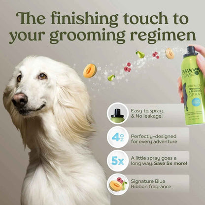 Pawfume Dog Spa Gift Basket 6-Piece Probiotic Deodorizer & Grooming Set
