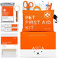 Pet First Aid Kit for Dogs & Cats with Thermometer, Tick Remover & Manual