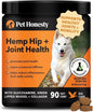 Pet Honesty Senior Hemp Hip & Joint Supplement for Dogs Mobility Chews 90 Ct