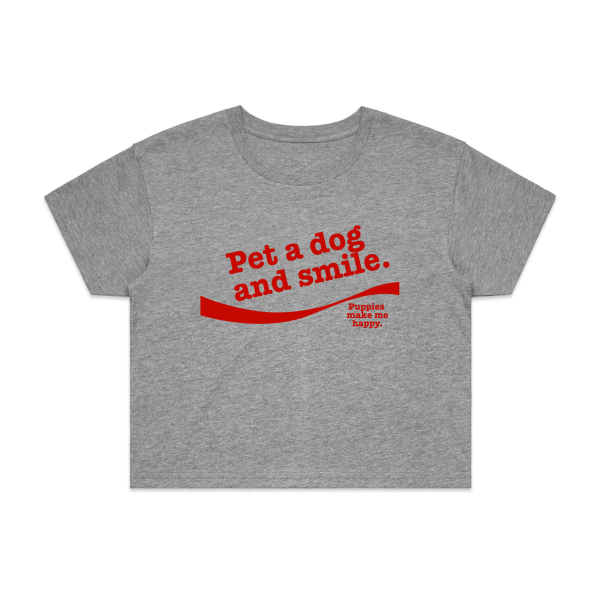 Pet A Dog And Smile Crop Tee | Gift for Dog Lovers | Made in USA