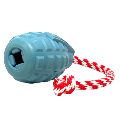 USA-K9 Grenade Shaped Rubber Dog Toy - Chew, Treat Dispenser & Tug Toy | USA