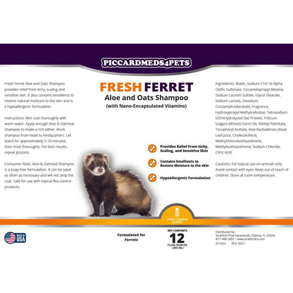 Piccardmeds4pets Fresh Ferret Aloe and Oats Shampoo 12 oz. + FREE Bandana!