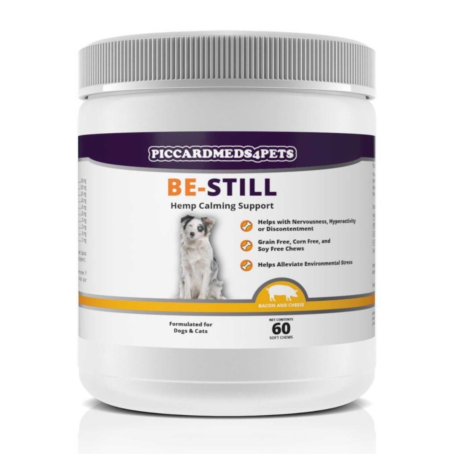 Dog Calming Chews Hemp 60ct + Large Collagen Stick 3ct Anxiety Relief Treat Bundle