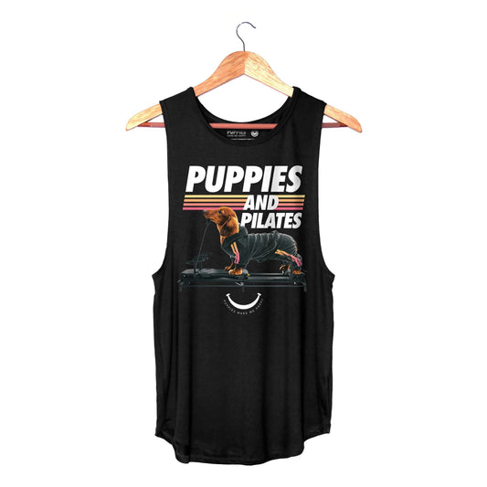 Puppies & Pilates Dog Tank Top | for Dog Lovers | Made in USA