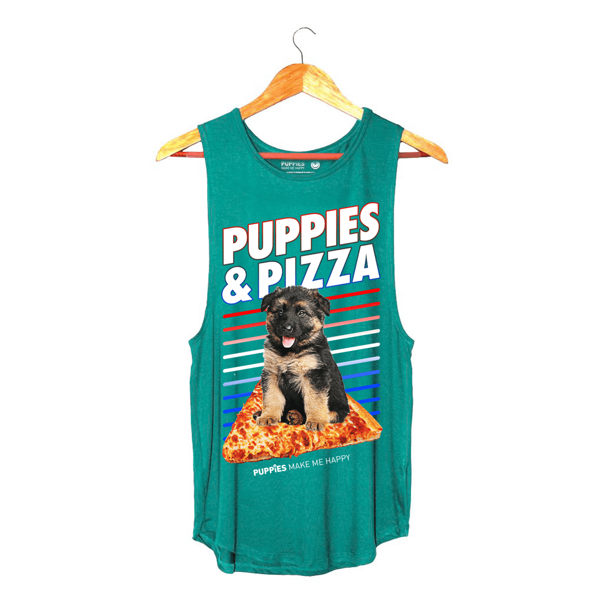 Puppies & Pizza Women's Sleeveless Tank | Gift for Dog Moms | Handmade in USA