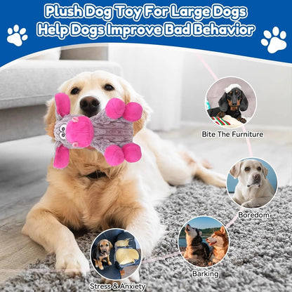 Plush Crinkle Squeaky Dog Toy for Small Medium & Large Dogs – Tough Chew